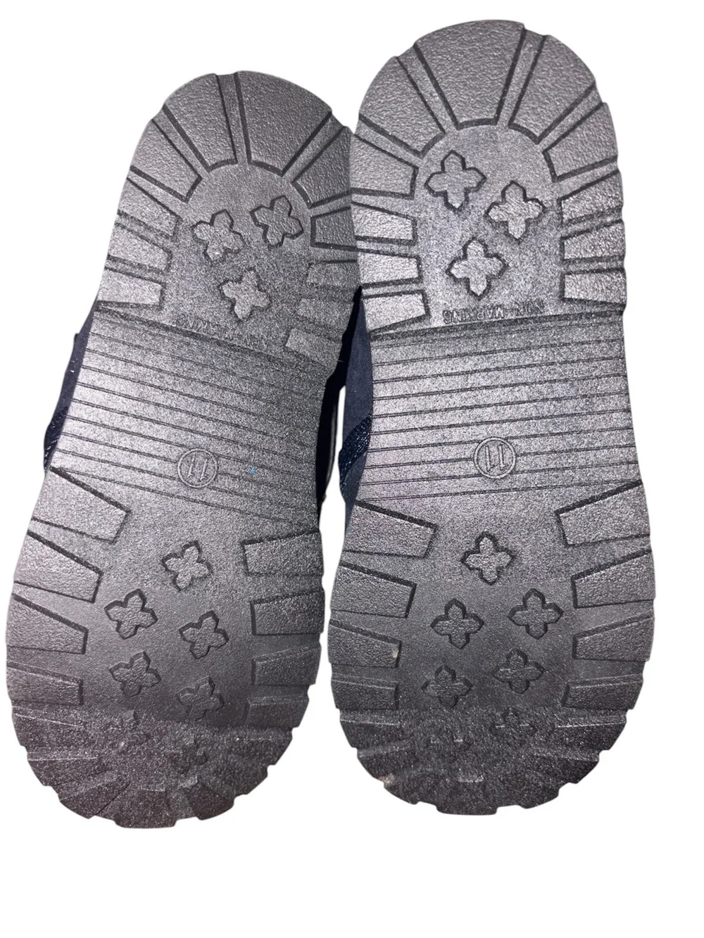 Kids Navy Blue Faux-Suede Winter Boots with Shearling Lining